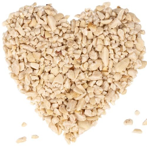 Lyra Pet® | 25 kg Erdnusskerne Weiß Gehackt | HK Argentinien | Blanchierte, Gehackte Erdnüsse | Kein Abfall durch Schalen | Proteinreiche Energiequelle für Wildvögel | Vogelfutter für das Ganze Jahr