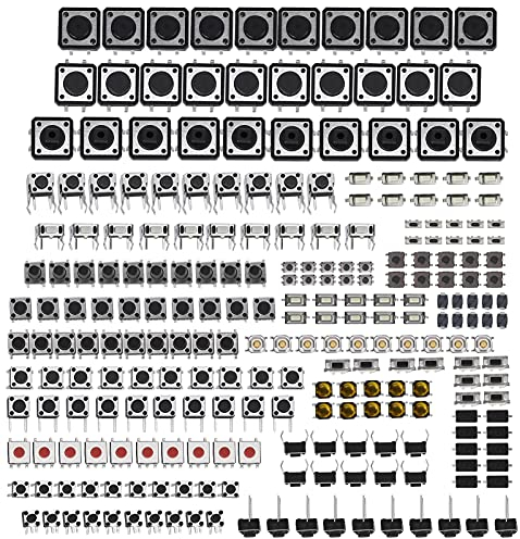 interruptores de botón táctiles 25 valores 12v 50ma kit surtido de micro tacto momentáneo interruptores de llave de encendido automotriz para electrodomésticos(250PCS)