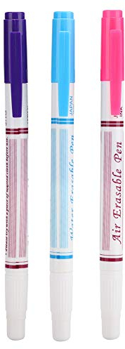Wäschestift Kochfest, Trickmarker Nähen, Wasserlöschbarer Stift, Stoff Wasserlöschbarer Stift, Trickmarker Selbstlöschend Stoff Stifte Rot/Blau/Lila zum Selbernähen von Stoffen
