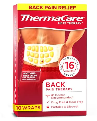 ThermaCare Advanced Back & Hip HeatWraps, Long-Lasting, Disposable Heat Therapy for Lower Back Pain, Muscle Soreness, & Herniated Discs, Drug-Free (L-XL, Pack of 10)