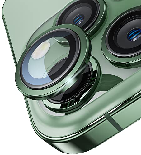 WSKEN [Aufrüstung Kameraschutz für iPhone 13 Pro/iPhone 13 Pro Max Kamera Schutzglas, 9H Härte Kratzfest Blasenfrei, Kamera Linse Schutzfolie Kompatibel mit iPhone 13 Pro/Pro Max, 3 Stück Grün