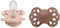 BIBS Infinity Symmetrischer Schnuller Zweierpackung, bisphenol-A frei, Symmetrischer Silikonsauger, Symmetrischer Nippel. Silikon, 0-6 Monate (2er Pack), Blush/Woodchuck