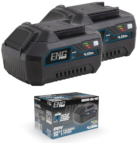 Coppia Di Batterie Da 20V 4.0Ah - Linea Professionale a Batteria ONE4ALL - Per Elettroutensili Trapano Smerigliatrice Utensile Multifunzione Senza Carica Batteria - ENG PRO