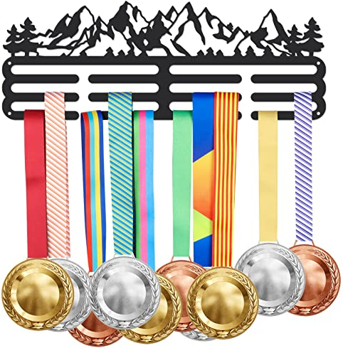 SUPERDANT Mountain Forest Medaillen Aufbewahrung Sport Medaillen Aufhänger Wandmontage Medaillen Aufhänger Halter Auszeichnungen Sportbandhalter Zum Aufhängen An Der Wand Geschenk für Sportler Kinder