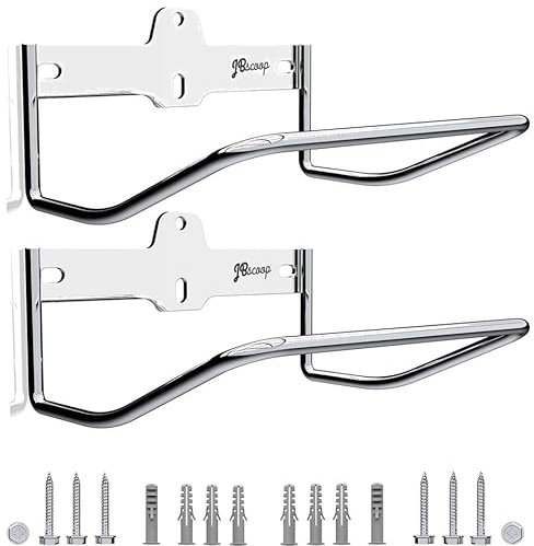 JBscoop 2 Ladder Hooks Wall Mount for Ladder Storage Strollers and Folding Chair, Heavy Duty Lader Holder Rust Proof SS304 (2)