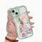 IAIYOXI for iPhone 15 Pro Max Case with Cute Flowers Bear Pattern, Camera Protector, Clear Phone Case and Lovely Strap Bracelet Chain, Compatible for iPhone 15 Pro Max for Girls Women (Green)