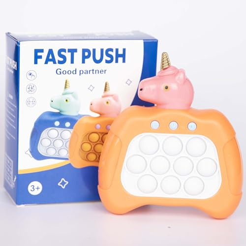 SHATCHI Pop Game Light Up Sensory Fidget Toys Autism for Kids Quick Push Game Console Decompression Breakthrough Puzzle Pop Game Machine Multiple Game Modes Toys