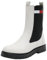 Tommy Jeans Donna Stivaletti Chelsea in Pelle, Bianco (Ecru), 38