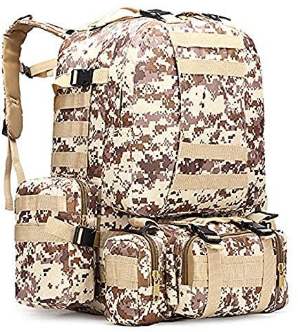YunYunStrap Taktischer Rucksack 50l, Rucksack daypack herren molle, 4 in 1 Militärtasche, Outdoor-Sport, Wandern, Klettern, Armee-Rucksack, Camping-Taschen