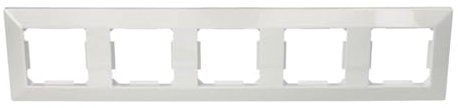 Jandei - Modulrahmen aus weißem Polycarbonat für die Installation von Schaltern, Steckdosen, Standardmechanismen usw. (5 Module)