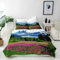 ANHOPE Natur Schnee Berg Wald Blume Bettwäsche Set 2 Teilig Weich Bettbezug 135x200 cm & Kissenbezug 80x80 cm Microfaser Bettbezüge Set mit Reißverschluss Ganzjahres Bettdeckenbezug Set