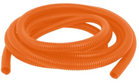 MOCNT Tubo Corrugato Flessibile Auto Chiuso Tubo Guaina Isolante Protettivo Cavo Filo per Guaina Ondulata Cavi Elettrici Gestione Arancione Esterno 10mm Lunghezza 15Metri