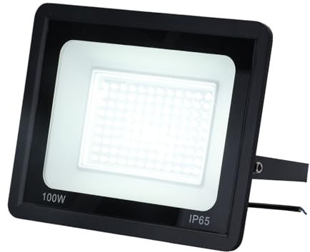Alpinaluz LED-Strahler für den Außenbereich, 100 W, kaltes Licht, 6000 K, 10500 lm, IP65, Winkel 120 °, verstellbare Halterung, Aluminiumgehäuse für Garten, Garage und Gewerbe