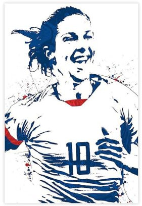 WANGCYJS Carli Lloyd Fußballspieler-Poster, 3 Leinwand-Poster, Schlafzimmerdekoration, Landschaft, Büro, Raumdekoration, Geschenk, Unrahmen: 30 x 45 cm