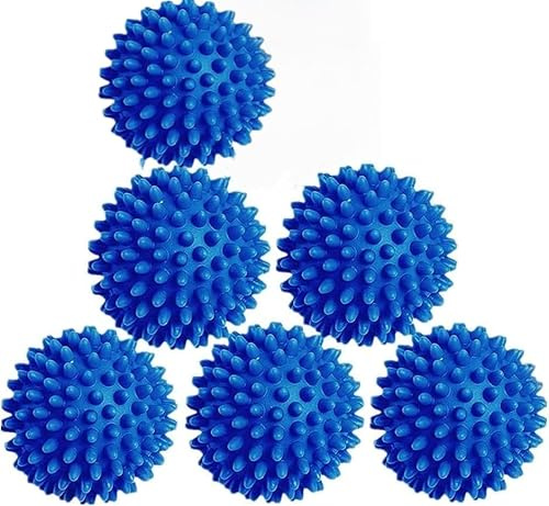 6 Pcs Blue Tumble Dryer Balls, Prevent Clothing from Getting Tangled;Reusable Soft Drying Balls for Tumble Dryer, Laundry Balls for Washing Machine,Rapid Dryer Ball, Washing Machine Balls