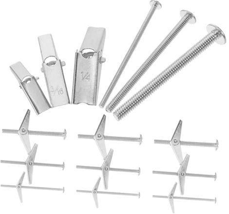 Uonlytech 1 Satz Schirmeisenflugzeug Umschalten Flügelmutter-ankerschrauben Schraubanker Kleine Trockenbauanker Hardware-kleinteile Trockenbau-kippanker Kohlenstoffstahl Silver 24st