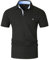 VMSUCIJ Mens Polo Shirts Short Sleeve Classic Cotton Collared Neck Tshirt with Pocket,Black 45,3XL