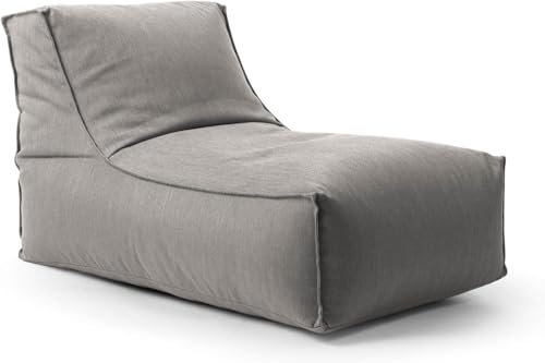 mokebo® Outdoor Sitzsack für Kinder & Erwachsene 'Der Sundowner', Bean Bag mit Füllung oder Bodenkissen für Indoor & Outdoor, auch als Liegekissen, Relaxliege oder Liege in Steingrau