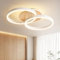 Amdelne Plafón LED Salón 2 Anillos φ50 cm, 36 W Lámpara de Techo Moderna Regulable con Mando a Distancia, de Metal+Acrílico, Diseño Redondo, para Sala de Estar, Dormitorio, Comedor - Blanco+Madera
