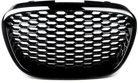 Para Seat Para León MK2 1P Para Altea Para Toledo Mk3 2004-2009 Rejilla Delantera Panal Rejilla Malla Rejilla Parachoques Delantero Rejilla De Malla De Capó Parrilla Del Coche(Negro brillante)