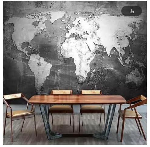 Custom Mural Wallpaper Nostalgia World Map Wall Paper Roll Office Living Room Sofa Tv Backdrop Fresco 3D-250Cm×175Cm