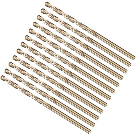 METALLIXITY 12 Pzs Barrena De 1.4 Mm (#54) Acero Rápido M2 Dorada | Micro Brocas Número Espiral Punta 135°, Para Acero Inoxidable Hierro Cobre Aluminio Metal Duro