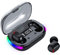 BT 5.3 Auricolari wireless K10 neri con display a LED, impermeabile IPX4, custodia di ricarica 200 mAh, 5-6 ore di riproduzione, comandi touch, suono surround 8D