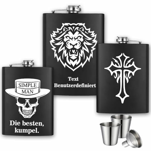Personalisiertes Flachmann mit Gravur Personalisierbarer Foto Flachmann 8 oz Edelstahl Flachmann Kann als Geschenk an Männer Väter Trauzeugen Freunde Gegeben Werden (Personalisierte Text)