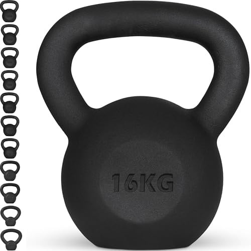 Senshi Japan Cast Iron Kettlebell, Cardio, Home & Functional Training, Muscle Building (16KG)