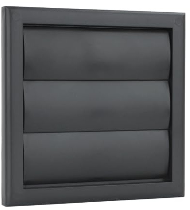 Vents 100mm Slate Grey External Gravity Vent Grille – 155x155mm Diameter Outside Wall Cover for Extractor Fans, Bathroom & Tumble Dryer