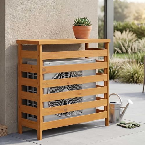 Mendler Verkleidung für Klimaanlage/Wärmetauscher HWC-Q15 - Natur | Abdeckung, Holz, FSC®-Zertifiziert, 78x84x32cm