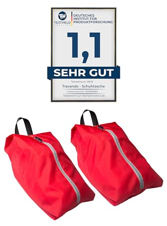 TRAVANDO Schuhtasche 2er Set - Wasserfeste Schuhbeutel Reise, Koffer, Gepäck - Schmutzabweisender Schuhsack Reise für Schuhe, Urlaub Shoebag Tasche zur Trennung von Schuhen Kleidung Reisezubehör