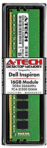A-Tech Módulo de actualización de memoria de escritorio UDIMM sin ECC UDIMM de 16 GB de RAM para Dell Inspiron 3470, 3471, 3670, 3671, 5680 | DDR4 2666 MHz DIMM PC4-21300 de 288 pines
