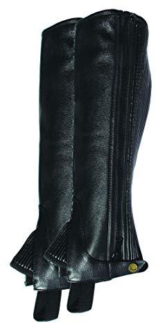 Rhinegold Leather 1/2 Chaps-Medium-Black, Ghette 0, Nero, M
