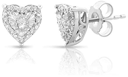 NATALIA DRAKE 1/4 Cttw Diamond Stud Earrings, 925 Sterling Silver
