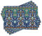 ABAKUHAUS marokkanisch Platzmatten, Ethnische orientalische Figur Blütenblätter Hippie Vintage Tribal Mosaic Design, Tiscjdeco aus Farbfesten Stoff für das Esszimmer und Küch, Blau Blaugrün Orange