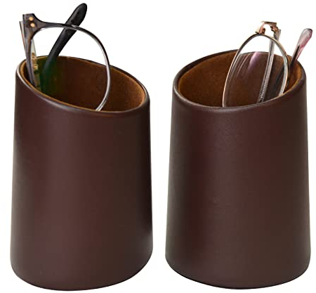 Baitaihem Eyeglasses Holder Stand Protective Glasses Holder For Desks Or Nightstands Pack of 2, Brown, One size