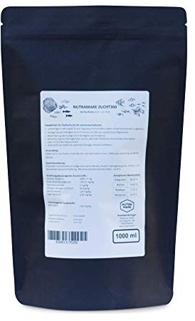 Nutramare Zucht360 750ml | Hochwertiges Fischfutter für Zierfische zur Aufzucht, Granulat mit Spirulina