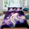 Loussiesd Lila Hinweis Bettwäsche Set 155x220cm Mädchen Jungen Musik Thema Bettwäsche für Kinder Frauen Romantisch und verträumt Hinweis Muster Betten Set mit Reißverschluss