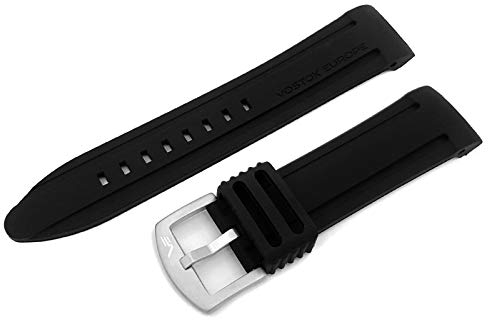 Vostok Europe Anchar Silikonarmband / 24 mm/Schwarz/Schließe matt ZUB-Anchar-S9