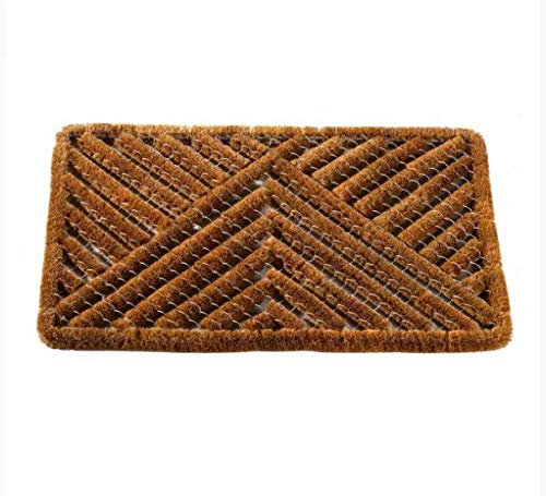 Marco Paul 45x75cm Heavy Duty Coir Doormat - Weather Resistant Dirt Trapper and Shoe Scraper - Easy Clean Coir Doormat for Entrance, Entryway, Doorway (Galvanised Steel)