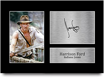 HWC Trading A4 Harrison Ford Indiana Jones Geschenke Gedruckt, Signiert Autogramm Bild Für Film-Erinnerungsstücke-Fans - A4 Eingerahmt
