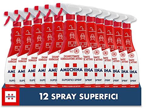 Amuchina Superfici Spray Disinfettante, 12 Flaconi da 750 ml