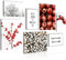 Novart Wandbilder Winter Pflanzen - KOMPLETT AUFHÄNGFERTIG - Weiss Rot Wohnzimmer Schlafzimmer - 7 Moderne Mood-Bilder - N020571a