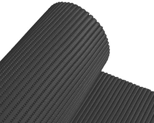 Alfombrilla Rejilla Protector con Base Antideslizantes Almohadilla Multiuso | Base Cajones Cocina Vajilla Fregadero Armarios | 100% PVC Higiénica | Ancho 65cm - Negro