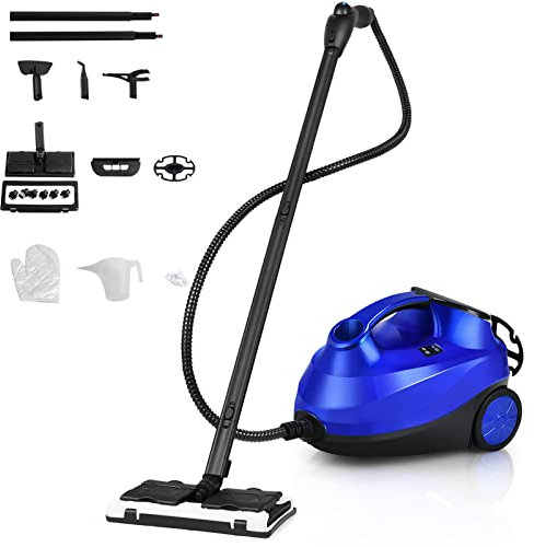 TANGZON 1500W/2000W Steam Cleaner, 1.5L/1.8L Tank Cleaning Household Steam Mop, Multi-Purpose Steam Clean Machine with 13/15/17/20 Accessories for Carpet, Floors and Windows (Blue, 2000W, 1.5L)