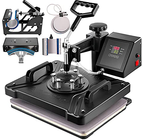 Wärmepresse Transfermaschine 5/6/ 8 in 1 Multifunktionsschwingen weg Druck Sublimation Presse für T- Shirt Hutkappenplatte (Color : 6 in 1)