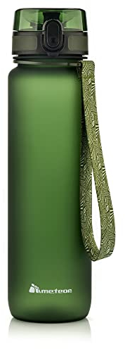 Wasserflasche mit Fruchteinsatz, 350 ml, 500 ml, 650 ml, 1000 ml, großer, wiederverwendbarer, BPA-freier Kunststoff, Kernaufguss zu Hause und auf Reisen (1000 ml, dunkelgrün)