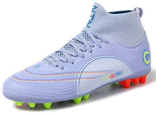 IFIKK Scarpe da Calcio Unisex Uomo Tacchetti in Microfibra Scarpe da Allenamento per Atletica Scarpe da Calcio Professionali per Bambini All'aperto (Viola 1,41)