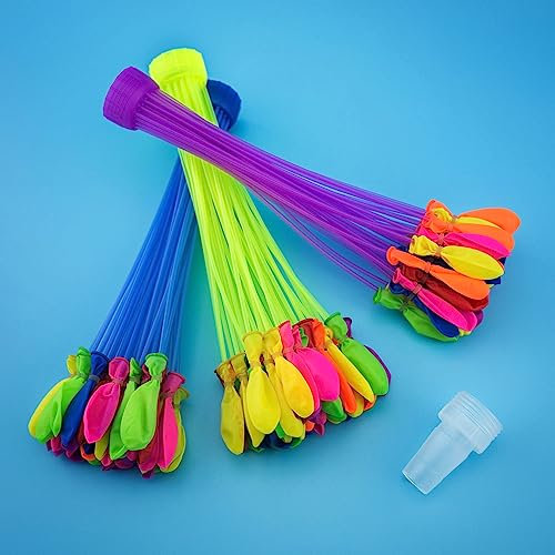 PRECORN Wasserbomben selbstschließend 111 Stück Mehrfarbig 3 Bündel mit je 37 Wasserballons selbst verschließend ohne Knoten